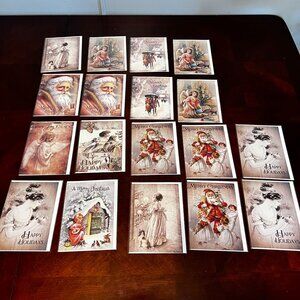 Vintage-Style Blank Christmas & Holiday Cards By Yesterdays‎ Best  Set Of 18